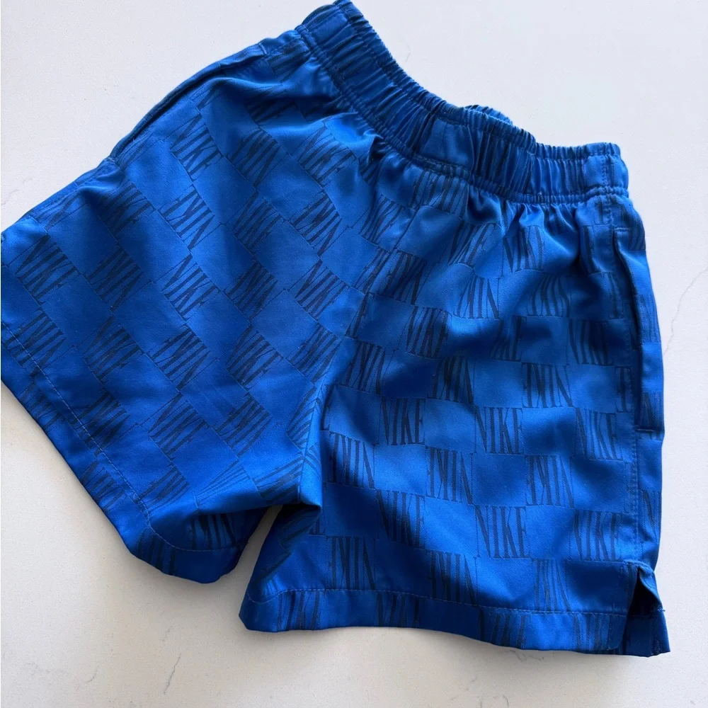 Nike Royal Blue Kids Athletic Shorts with Red Logo